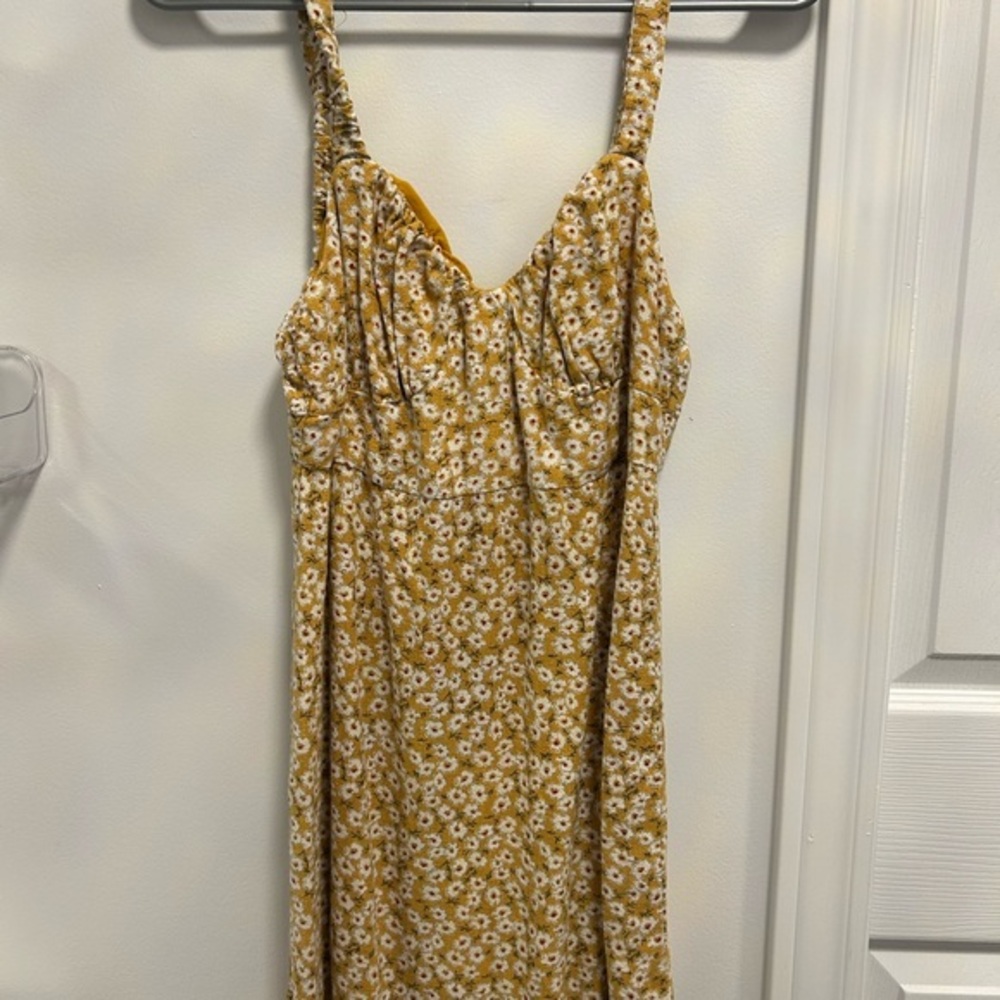 Aeropostale Yellow Floral Midi Dress